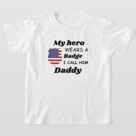 Politie Kinder Shirt, My Hero Dears a Badge ,en ik T-shirt