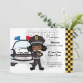 Politie kinderfeestje kaart (Staand voorkant)