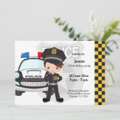 Politie kinderfeestje kaart (Staand voorkant)