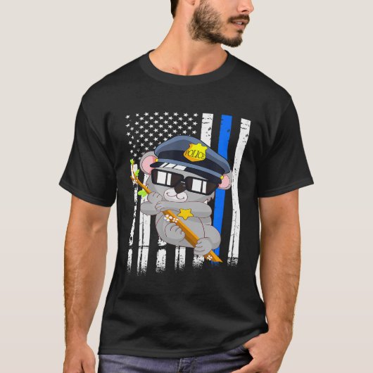 Politie Koala Beer terug de blauwe wet executorial T-shirt (Voorkant)