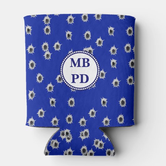 Politie kogelgaten Monogram Blikjeskoeler (Achterkant)