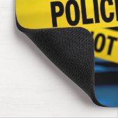 Politie lijn gele tape met waarschuwing muismat (Hoek)