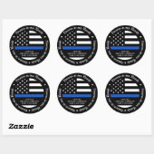 Politie Memorial Fallen Officer Law Enforcement Ronde Sticker (Vel)