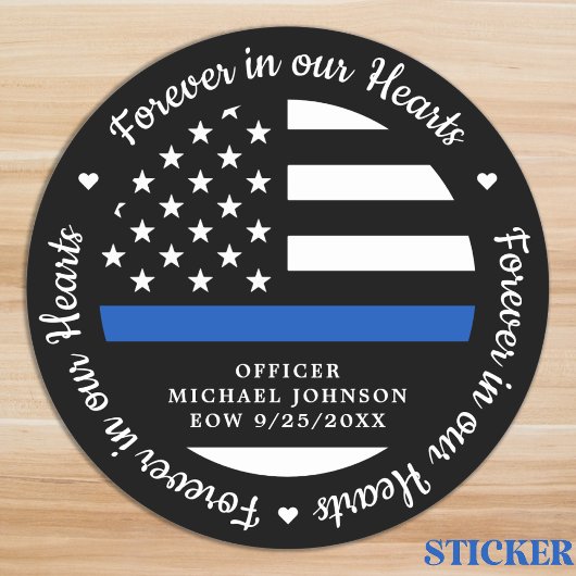 Politie Memorial Fallen Officer Law Enforcement Ronde Sticker