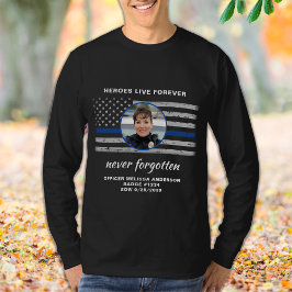 Politie Memorial Foto EOW Thin Blue Line T-shirt