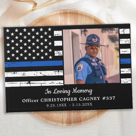 Politie Memorial Foto Thin Blue Line Funeral Gastenboek