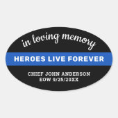 Politie-Memorial in het liefhebben van geheugen me Ovale Sticker (Voorkant)