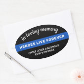 Politie-Memorial in het liefhebben van geheugen me Ovale Sticker (Envelop)