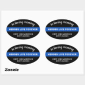 Politie-Memorial in het liefhebben van geheugen me Ovale Sticker (Vel)