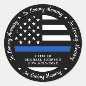 Politie-Memorial in het liefhebben van geheugen me Ronde Sticker (Voorkant)