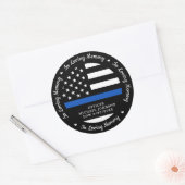Politie-Memorial in het liefhebben van geheugen me Ronde Sticker (Envelop)