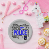 Politie met beschrijvende woorden Party Borden Papieren Bordje (Feest)