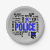 Politie met beschrijvende woorden Party Borden Papieren Bordje (Voorkant)