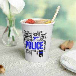Politie met beschrijvende woorden Party Cups Papieren Bekers