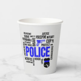 Politie met beschrijvende woorden Party Cups Papieren Bekers