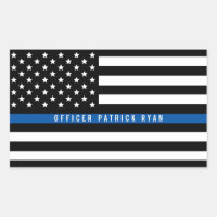 Politie met blauwe lijn Amerikaanse vlag Naam toev