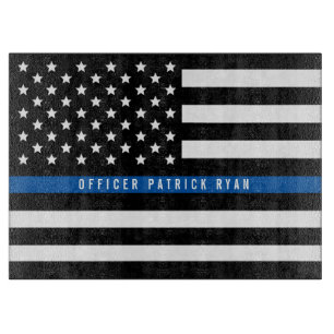 Politie met blauwe lijn Amerikaanse vlag Snijplank