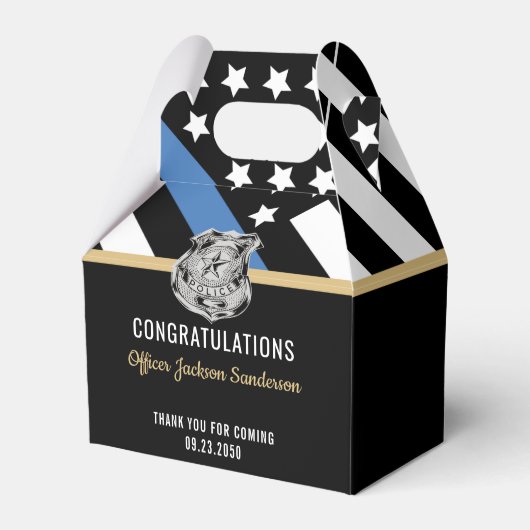 Politie met blauwe lijn Gefeliciteerd pensionering Bedankdoosjes (Achterkant)