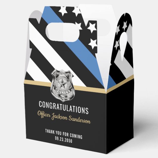 Politie met blauwe lijn Gefeliciteerd pensionering Bedankdoosjes (Geopend)