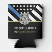 Politie met blauwe lijn Gefeliciteerd pensionering Blikjeskoeler (Voorkant)