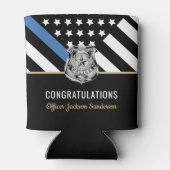 Politie met blauwe lijn Gefeliciteerd pensionering Blikjeskoeler (Achterkant)