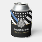 Politie met blauwe lijn Gefeliciteerd pensionering Blikjeskoeler (Blikje Achterkant)