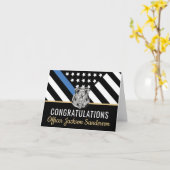 Politie met blauwe lijn Gefeliciteerd pensionering Kaart (Gele Bloem)