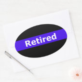 Politie met blauwe lijn ovale sticker (Envelop)