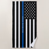 Politie met de blauwe lijn Amerikaanse vlag Strandlaken (Voorkant)