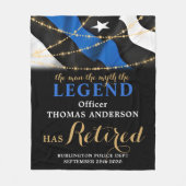 Politie met de status Blauwe Lijn Gold Retirement Fleece Deken (Voorkant)