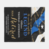 Politie met de status Blauwe Lijn Gold Retirement Fleece Deken (Voorkant (Horizontaal))
