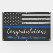 Politie met dunne blauwe lijn Personaliseer de Gra Spandoek (Horizontaal)