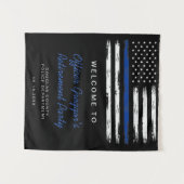 Politie met een blauwe lijn pensioen wandkleed (Voorkant (horizontaal))