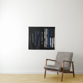 Politie met een blauwe lijn pensioen wandkleed (In Situ (horizontaal))