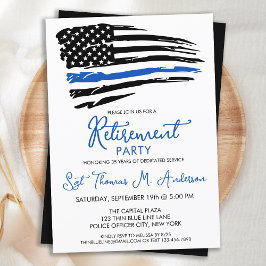 Politie met een blauwe lijn vlag Moderne pensioner Kaart