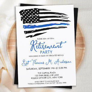 Politie met een blauwe lijn vlag Moderne pensioner Kaart