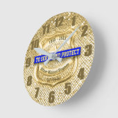 Politie met gouden rente aangepast ronde klok (Hoek)