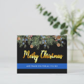 Politie met prettige kerstwetshandhaving bedankt briefkaart (Staand voorkant)