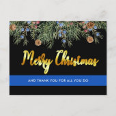 Politie met prettige kerstwetshandhaving bedankt briefkaart (Voorkant)