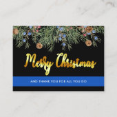 Politie met prettige kerstwetshandhaving bedankt visitekaartje (Voorkant)