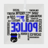 Politie met Woorden Glas Ornament (Achterkant)