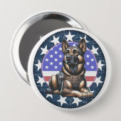 Politie Militaire Hond K9 Unit Ronde Button 4,0 Cm (Voorkant /achterkant)