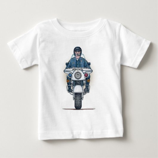 Politie Motorfiets Baby T-shirt (Voorkant)