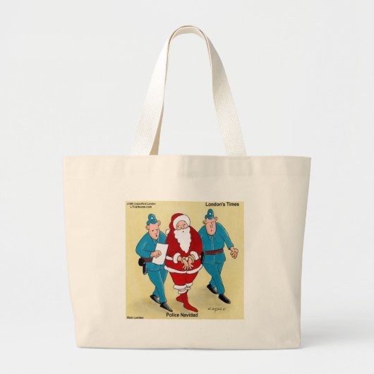 Politie Navidad: De kerstman is erg slecht Grote Tote Bag (Voorkant)
