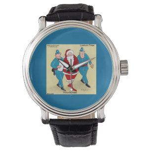 Politie Navidad Funny kerstpas Horloge
