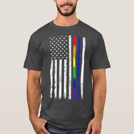 Politie ondersteunt LGBT Gay Pride Thin Blue Line T-shirt (Voorkant)
