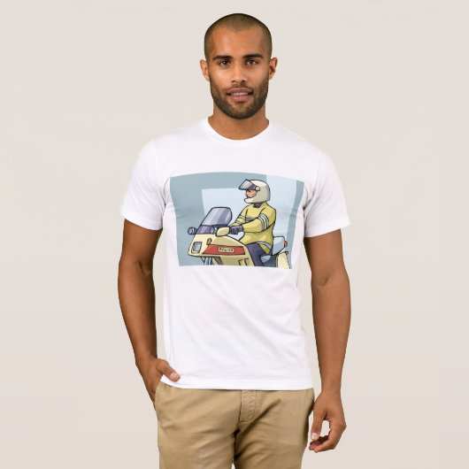 Politie op een motorfiets-Mannen T-shirt (Voorkant volledig)