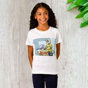 Politie op een motorfiets meisjes T-shirt