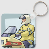 Politie op een motorfiets Sleutelhanger (Achterkant)