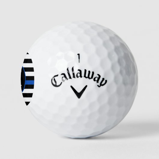 Politie op maat gesneden monogram dun blauwe lijn golfballen (Logo)